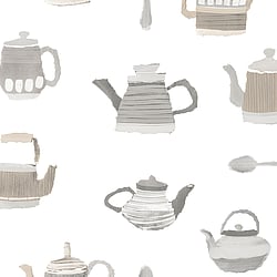 Galerie Wallcoverings Product Code: CK36634 - Kitchen Style 3 Wallpaper Collection Galerie Wallcoverings Product Code CK36634 - Kitchen Style 3 Wallpaper Collection - Grey Beige Colours - Teapot Motif Design