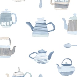 Galerie Wallcoverings Product Code: CK36635 - Kitchen Style 3 Wallpaper Collection Galerie Wallcoverings Product Code CK36635 - Kitchen Style 3 Wallpaper Collection - Blue White Beige Colours - Teapot Motif Design