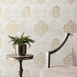 Galerie Wallcoverings Product Code: CM2485 - Lustre Wallpaper Collection Galerie Wallcoverings Product Code CM2485 - Lustre Wallpaper Collection - Cream Colours - Damask Design