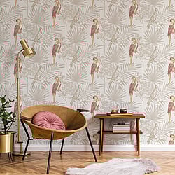 Galerie Wallcoverings Product Code: CM27001 - Botanica Wallpaper Collection Galerie Wallcoverings Product Code CM27001 - Botanica Wallpaper Collection - Red Colours - Tropical Parrot Design