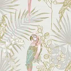 Galerie Wallcoverings Product Code: CM27002 - Botanica Wallpaper Collection Galerie Wallcoverings Product Code CM27002 - Botanica Wallpaper Collection - Pink Colours - Tropical Parrot Design