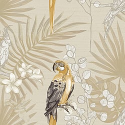Galerie Wallcoverings Product Code: CM27003 - Botanica Wallpaper Collection Galerie Wallcoverings Product Code CM27003 - Botanica Wallpaper Collection - Yellow Black Colours - Tropical Parrot Design