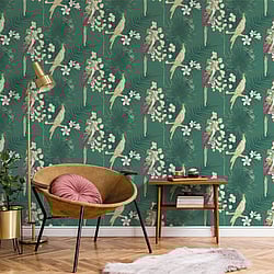 Galerie Wallcoverings Product Code: CM27004 - Botanica Wallpaper Collection Galerie Wallcoverings Product Code CM27004 - Botanica Wallpaper Collection - Green Colours - Tropical Parrot Design