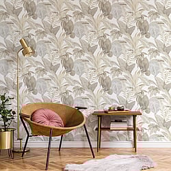 Galerie Wallcoverings Product Code: CM27014 - Botanica Wallpaper Collection Galerie Wallcoverings Product Code CM27014 - Botanica Wallpaper Collection - Cream Grey Colours - Bali Foliage Design