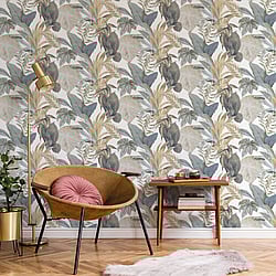 Galerie Wallcoverings Product Code: CM27016 - Botanica Wallpaper Collection Galerie Wallcoverings Product Code CM27016 - Botanica Wallpaper Collection - Blue Colours - Bali Foliage Design