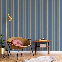 Galerie Wallcoverings Product Code: CM27056 - Botanica Wallpaper Collection Galerie Wallcoverings Product Code CM27056 - Botanica Wallpaper Collection - Blue Colours - Classic Stripe Design