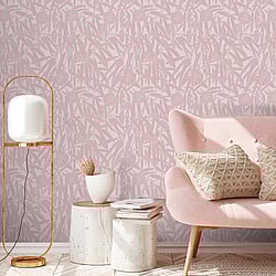 Galerie Wallcoverings Product Code: DA23231 - Luxe Wallpaper Collection Galerie Wallcoverings Product Code DA23231 - Luxe Wallpaper Collection - Pink Colours - Two Tone Leaf Design