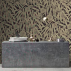 Galerie Wallcoverings Product Code: DA23232 - Luxe Wallpaper Collection Galerie Wallcoverings Product Code DA23232 - Luxe Wallpaper Collection - Gold Black Colours - Two Tone Leaf Design