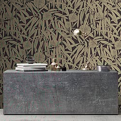 Galerie Wallcoverings Product Code: DA23232 - Luxe Wallpaper Collection Galerie Wallcoverings Product Code DA23232 - Luxe Wallpaper Collection - Gold Black Colours - Two Tone Leaf Design