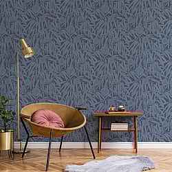 Galerie Wallcoverings Product Code: DA23233 - Luxe Wallpaper Collection Galerie Wallcoverings Product Code DA23233 - Luxe Wallpaper Collection - Blue Colours - Two Tone Leaf Design