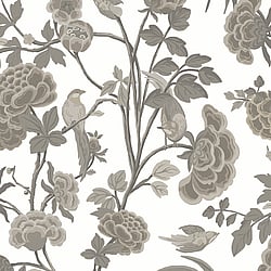 Galerie Wallcoverings Product Code: DA23240 - Luxe Wallpaper Collection Galerie Wallcoverings Product Code DA23240 - Luxe Wallpaper Collection - Grey Beige White Colours - Blooms and Birds Design