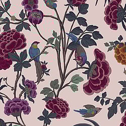 Galerie Wallcoverings Product Code: DA23241 - Luxe Wallpaper Collection Galerie Wallcoverings Product Code DA23241 - Luxe Wallpaper Collection - Multi Pink Colours - Blooms and Birds Design