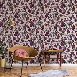 Galerie Wallcoverings Product Code: DA23241 - Luxe Wallpaper Collection Galerie Wallcoverings Product Code DA23241 - Luxe Wallpaper Collection - Multi Pink Colours - Blooms and Birds Design