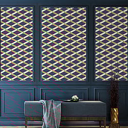 Galerie Wallcoverings Product Code: DA23252 - Luxe Wallpaper Collection Galerie Wallcoverings Product Code DA23252 - Luxe Wallpaper Collection - Blue Yellow Colours - Shadow Trellis Design