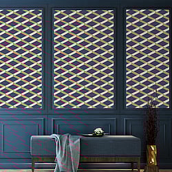 Galerie Wallcoverings Product Code: DA23252 - Luxe Wallpaper Collection Galerie Wallcoverings Product Code DA23252 - Luxe Wallpaper Collection - Blue Yellow Colours - Shadow Trellis Design