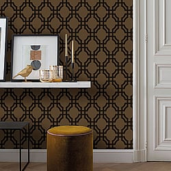 Galerie Wallcoverings Product Code: DA23264 - Luxe Wallpaper Collection Galerie Wallcoverings Product Code DA23264 - Luxe Wallpaper Collection - Brown Black Colours - Luxe Trellis Design