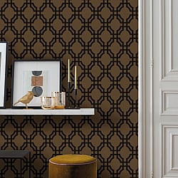 Galerie Wallcoverings Product Code: DA23264 - Luxe Wallpaper Collection Galerie Wallcoverings Product Code DA23264 - Luxe Wallpaper Collection - Brown Black Colours - Luxe Trellis Design