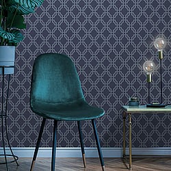 Galerie Wallcoverings Product Code: DA23265 - Luxe Wallpaper Collection Galerie Wallcoverings Product Code DA23265 - Luxe Wallpaper Collection - Blue Colours - Luxe Trellis Design