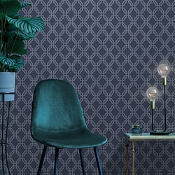 Galerie Wallcoverings Product Code: DA23265 - Luxe Wallpaper Collection Galerie Wallcoverings Product Code DA23265 - Luxe Wallpaper Collection - Blue Colours - Luxe Trellis Design