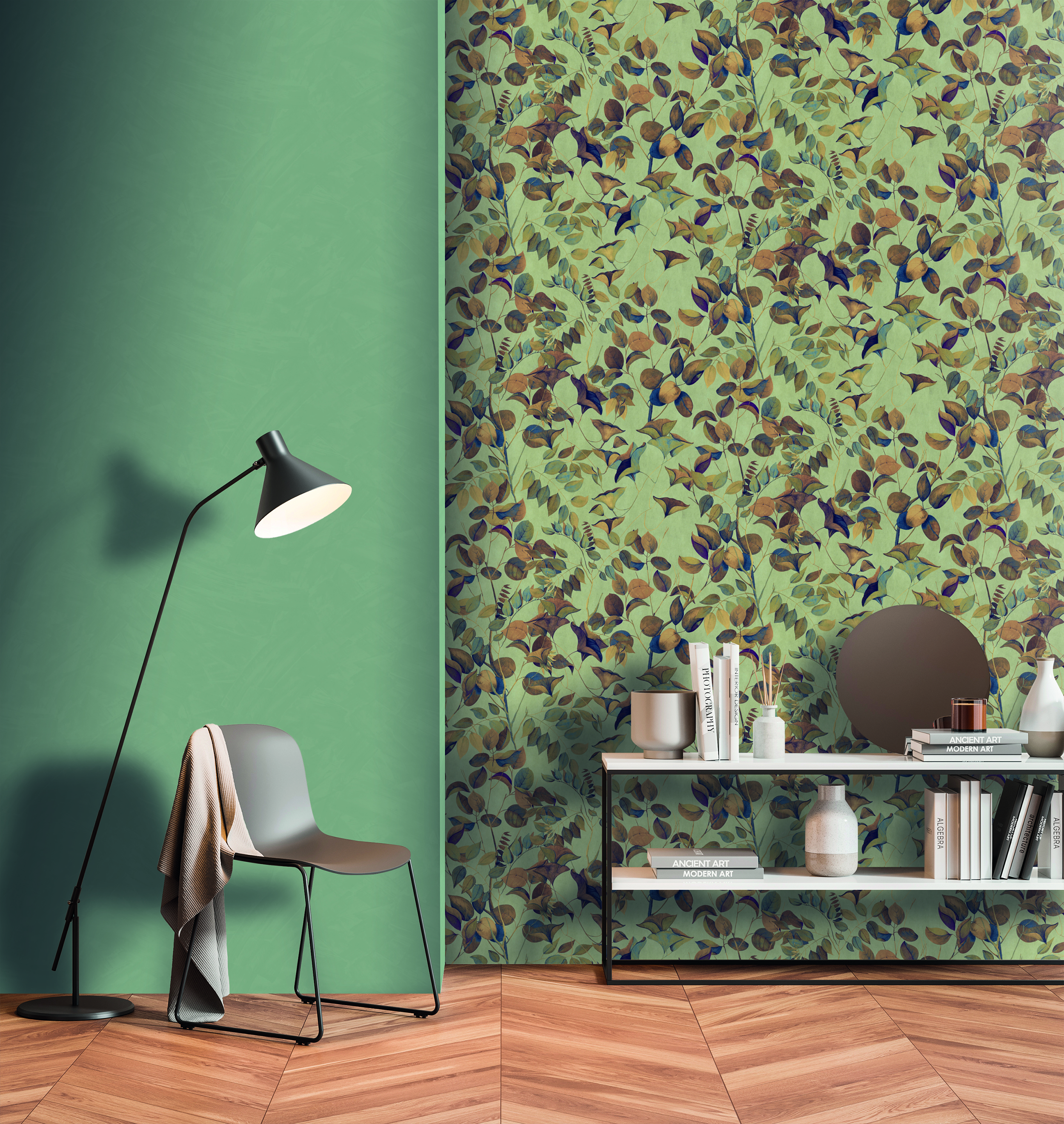 Galerie Wallcoverings Product Code: DW2007 - Designer Walls Wallpaper Collection Galerie Wallcoverings Product Code DW2007 - Designer Walls Wallpaper Collection - Leek Green Colours - Nature Leaves Design
