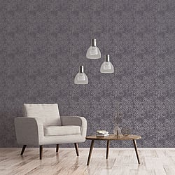 Galerie Wallcoverings Product Code: DWP0246-01 - Emporium Wallpaper Collection Galerie Wallcoverings Product Code DWP0246-01 - Emporium Wallpaper Collection - Purple Silver Colours - Aged Quatrefoil Design