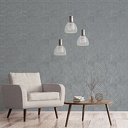 Galerie Wallcoverings Product Code: DWP0246-02 - Emporium Wallpaper Collection Galerie Wallcoverings Product Code DWP0246-02 - Emporium Wallpaper Collection - Grey Silver Colours - Aged Quatrefoil Design