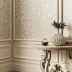 Galerie Wallcoverings Product Code: DWP0246-05 - Emporium Wallpaper Collection Galerie Wallcoverings Product Code DWP0246-05 - Emporium Wallpaper Collection - Cream Gold Colours - Aged Quatrefoil Design