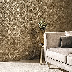 Galerie Wallcoverings Product Code: DWP0246-07 - Emporium Wallpaper Collection Galerie Wallcoverings Product Code DWP0246-07 - Emporium Wallpaper Collection - Gold Colours - Aged Quatrefoil Design