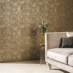 Galerie Wallcoverings Product Code: DWP0246-07 - Emporium Wallpaper Collection Galerie Wallcoverings Product Code DWP0246-07 - Emporium Wallpaper Collection - Gold Colours - Aged Quatrefoil Design