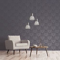Galerie Wallcoverings Product Code: DWP0247-01 - Emporium Wallpaper Collection Galerie Wallcoverings Product Code DWP0247-01 - Emporium Wallpaper Collection - Purple Silver Colours - Mehndi Damask Design