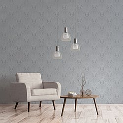 Galerie Wallcoverings Product Code: DWP0247-02 - Emporium Wallpaper Collection Galerie Wallcoverings Product Code DWP0247-02 - Emporium Wallpaper Collection - Grey Silver Colours - Mehndi Damask Design