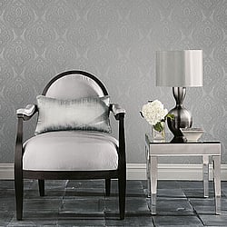 Galerie Wallcoverings Product Code: DWP0247-03 - Emporium Wallpaper Collection Galerie Wallcoverings Product Code DWP0247-03 - Emporium Wallpaper Collection - Silver Colours - Mehndi Damask Design