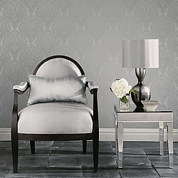 Galerie Wallcoverings Product Code: DWP0247-03 - Emporium Wallpaper Collection Galerie Wallcoverings Product Code DWP0247-03 - Emporium Wallpaper Collection - Silver Colours - Mehndi Damask Design