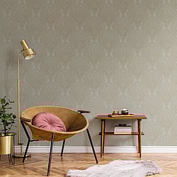 Galerie Wallcoverings Product Code: DWP0247-06 - Emporium Wallpaper Collection Galerie Wallcoverings Product Code DWP0247-06 - Emporium Wallpaper Collection - Grey Gold Colours - Mehndi Damask Design