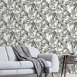 Galerie Wallcoverings Product Code: ED13085 - Ted Baker Eden Wallpaper Collection Galerie Wallcoverings Product Code ED13085 - Ted Baker Eden Wallpaper Collection - Cream Green Red Turquoise Black Colours - Macaw Design