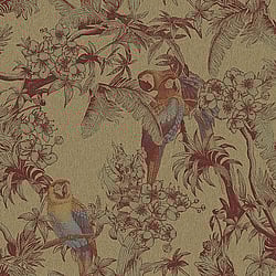 Galerie Wallcoverings Product Code: ED13088 - Ted Baker Eden Wallpaper Collection Galerie Wallcoverings Product Code ED13088 - Ted Baker Eden Wallpaper Collection - Gold Red Green Colours - Macaw Design