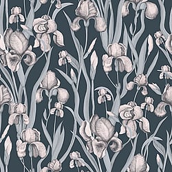 Galerie Wallcoverings Product Code: EL21026 - Elisir Wallpaper Collection Galerie Wallcoverings Product Code EL21026 - Elisir Wallpaper Collection - Navy Blue Lilac Colours - Iris Whisper Design