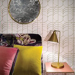 Galerie Wallcoverings Product Code: EL21053 - Elisir Wallpaper Collection Galerie Wallcoverings Product Code EL21053 - Elisir Wallpaper Collection - White Gold Colours - Deco Retro Design