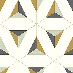 Galerie Wallcoverings Product Code: EL21071 - Elisir Wallpaper Collection Galerie Wallcoverings Product Code EL21071 - Elisir Wallpaper Collection - Black Green Gold Colours - Geo Triangles Design