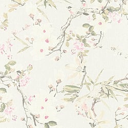 Galerie Wallcoverings Product Code: ES31100 - Escape Wallpaper Collection Galerie Wallcoverings Product Code ES31100 - Escape Wallpaper Collection - White, Cream, Green, Pink, Grey Colours - Apple Blossom Tree Design