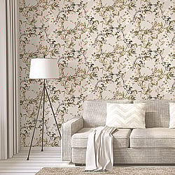 Galerie Wallcoverings Product Code: ES31101 - Escape Wallpaper Collection Galerie Wallcoverings Product Code ES31101 - Escape Wallpaper Collection - Cream, Beige, Green, Pink, Brown, Black, Grey, Red Colours - Apple Blossom Tree Design
