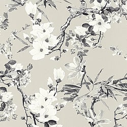 Galerie Wallcoverings Product Code: ES31102 - Escape Wallpaper Collection Galerie Wallcoverings Product Code ES31102 - Escape Wallpaper Collection - White, Beige, Grey, Black Colours - Apple Blossom Tree Design