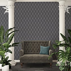 Galerie Wallcoverings Product Code: ES31121 - Escape Wallpaper Collection Galerie Wallcoverings Product Code ES31121 - Escape Wallpaper Collection - Dark Grey, Light Grey, Black Colours - Trellis Design