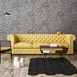 Galerie Wallcoverings Product Code: ES31124 - Escape Wallpaper Collection Galerie Wallcoverings Product Code ES31124 - Escape Wallpaper Collection - White, Black, Gold Colours - Leopard Print Design