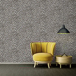 Galerie Wallcoverings Product Code: ES31124 - Escape Wallpaper Collection Galerie Wallcoverings Product Code ES31124 - Escape Wallpaper Collection - White, Black, Gold Colours - Leopard Print Design
