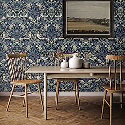 Galerie Wallcoverings Product Code: ET11212 - Arts and Crafts Wallpaper Collection Galerie Wallcoverings Product Code ET11212 - Arts and Crafts Wallpaper Collection - Blue Tan White Colours - Fragaria Garden Design