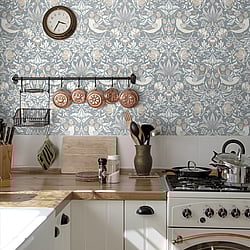 Galerie Wallcoverings Product Code: ET11222 - Arts and Crafts Wallpaper Collection Galerie Wallcoverings Product Code ET11222 - Arts and Crafts Wallpaper Collection - Blue White Blush Colours - Fragaria Garden Design