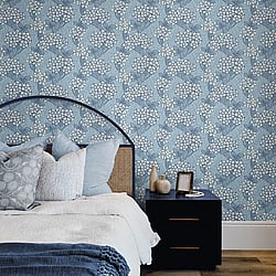 Galerie Wallcoverings Product Code: ET12022 - Arts and Crafts Wallpaper Collection Galerie Wallcoverings Product Code ET12022 - Arts and Crafts Wallpaper Collection - Skye Blue White Colours - Floral Vine Design