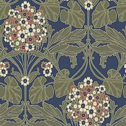 Galerie Wallcoverings Product Code: ET12102 - Arts and Crafts Wallpaper Collection Galerie Wallcoverings Product Code ET12102 - Arts and Crafts Wallpaper Collection - Nave Olive White Red Colours - Floral Hydrangea Design