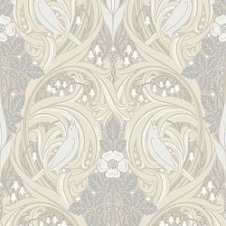 Galerie Wallcoverings Product Code: ET12205 - Arts and Crafts Wallpaper Collection Galerie Wallcoverings Product Code ET12205 - Arts and Crafts Wallpaper Collection - Beige Cream Grey Colours - Bird Scroll Design